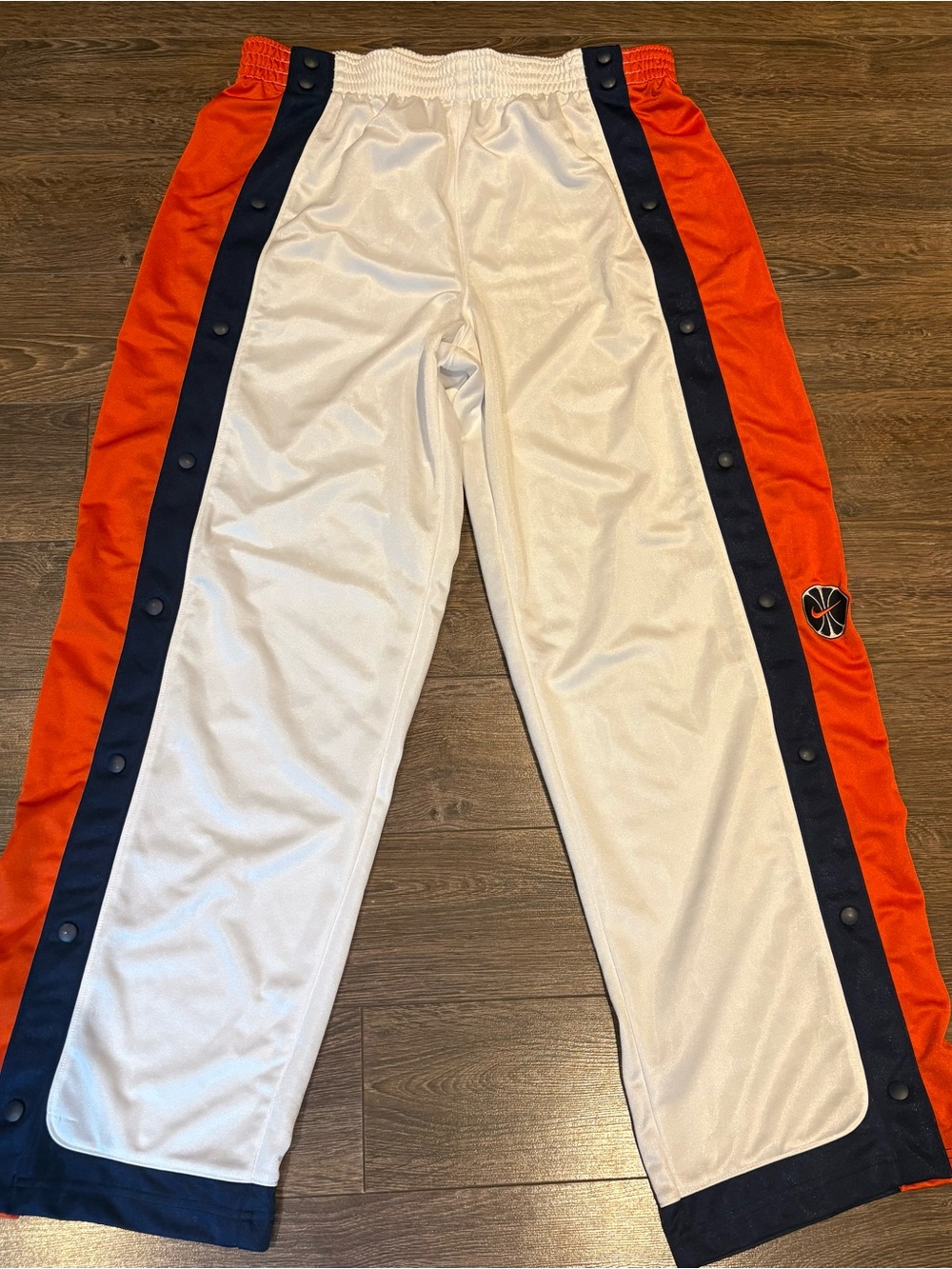 Vintage Nike Tear Away Basketball Pants XL Orange Navy White Y2K
